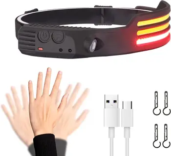 Индукционная фара Новой волны, наружный фонарь для верховой езды, USB-зарядка, ночной ходовой свет, силиконовая фара с бликами от удара