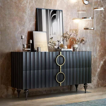 Итальянский Светлый Роскошный шкаф на веранде, буфеты, Вилла, гостиная, Высококачественный шкаф для хранения каменной доски, Современная мебель Credenza WK