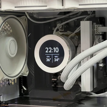 Контроль температуры компьютера с 9-контактной картой расширения 2,1-дюймовый Круглый Дисплей ПК Дополнительный Экран USB для Водяного охлаждения / ПК /процессора