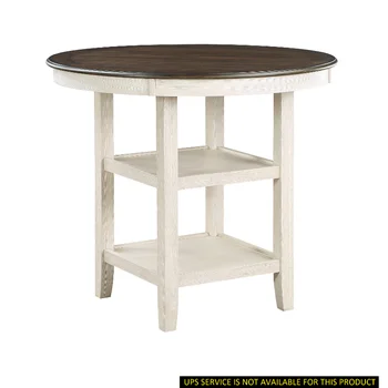 Коричневая и античная белая отделка стол высотой 1 шт. с 2 полками для витрин Мебель в переходном стиле Коричневый