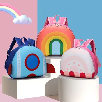 Креативный школьный рюкзак для детей из детского сада, новый мультяшный красочный рюкзак для мальчиков и девочек с радужным пончиком, детский рюкзак