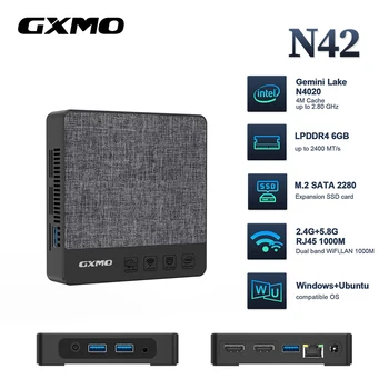 Мини-ПК Salange GXMO N42 С процессором Intel Gemini Lake N4020C LPDDR4 6 ГБ ОПЕРАТИВНОЙ ПАМЯТИ EMMC 64G M.2 SATA SSD 256 ГБ 4K с Двойным экраном