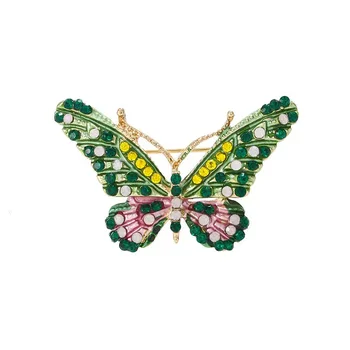 Модная ретро роскошная брошь-бабочка с кристаллами, Женская брошь из серии 