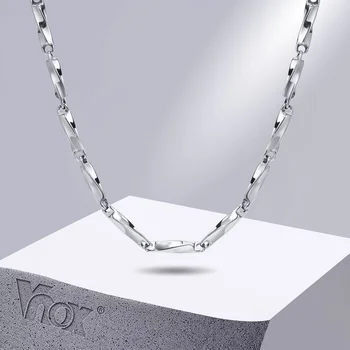 Мужские ожерелья с цепочкой Vnox Mobius, ожерелье с витыми звеньями 4 мм, никогда не выцветающий серебристый геометрический воротник для мальчиков