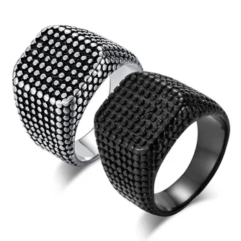 Мужские ретро-кольца из нержавеющей стали, простое большое широкое кольцо с квадратной волной, панк-модные украшения для вечеринок, Мужские аксессуары в подарок