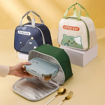 Мультфильм обед сумка тепловой изоляцией Бенто мешок обед контейнер портативный кулер сумка для хранения еды, сумки для пикника работы школы