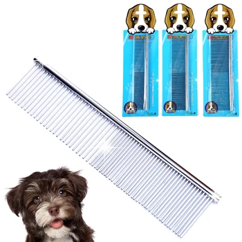 Новая расческа для домашних собак, профессиональный стальной триммер для волос в полоску из нержавеющей стали, высококачественные расчески для домашних животных, щетка для чистки груминга