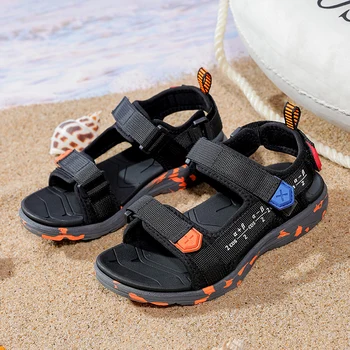 Новые летние детские сандалии 2023 года, дышащие Сандалии для мальчиков, Мягкая Удобная детская обувь, уличные пляжные детские легкие сандалии