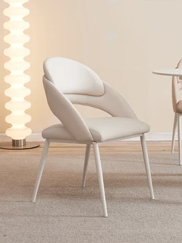 Обеденный стул, современный и минималистичный, домашний стул со спинкой, итальянская легкая роскошь, элитный стул в стиле ресторана cream