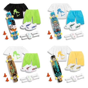 Обувь и брюки для катания на пальчиковом скейтборде с обувью, набор игрушек для пальцев