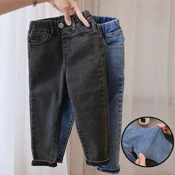 Осенне-весенние узкие джинсовые брюки для маленьких мальчиков, детская одежда, хлопковые повседневные детские брюки, джинсовая одежда для мальчиков, брюки-карандаш от 2 до 6 лет