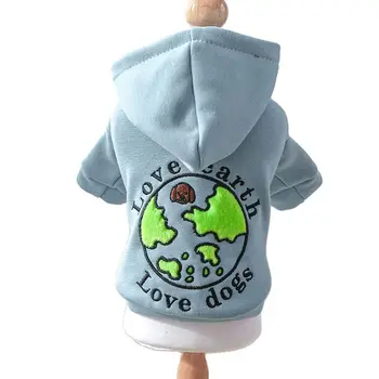 Пальто для собак и кошек, рубашка, толстовки с принтом букв и карт, весенне-летняя одежда для щенков, 5 размеров