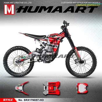 Персонализированные Графические наклейки HUMAART для электрического велосипеда Sur-Ron Light Bee X S Dirt Bike, Номер стиля SRX17N057-HO, Красно-серый