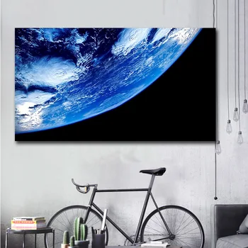 Плакат с изображением Земли, настенные панно, холст, пейзаж, голубая планета, космическая картина, художественное оформление гостиной, холст, живопись
