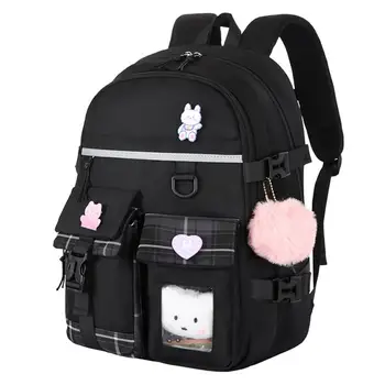Полезный детский рюкзак для 1-6 классов, однотонный мультяшный портативный рюкзак с гладкой застежкой-молнией большой емкости, школьная сумка