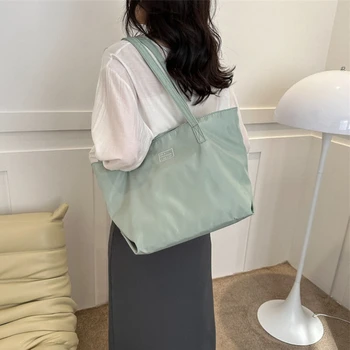 Простая нейлоновая сумка через плечо, универсальная сумка для поездок на работу, Новая модная женская сумка, сумка для покупок большой емкости, Torebki Damskie