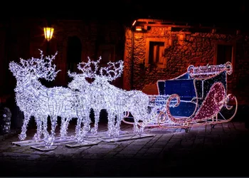 рождественские освещенные оленьи упряжки баннер для вечеринки Фотофоны виниловый Фон Для фотосъемки