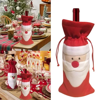 Рождественские украшения Рукава для винных бутылок Санта Клауса, сумки для вина, Подарочные пакеты, держатель для вина с изоляцией для шампанского, сумка для вина для учителя