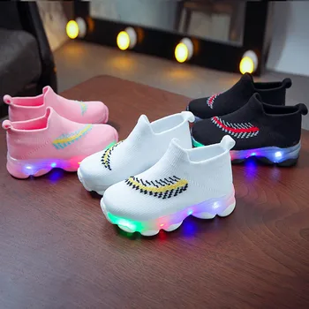 Светящаяся детская спортивная обувь для мальчиков, Светодиодная детская обувь для девочек, Детская обувь, размер 12, Обувь для маленьких девочек