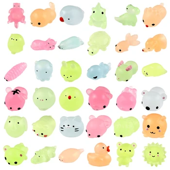 Светящиеся Моти Губчатые Мягкие Игрушки-Непоседы Kawaii Mini Animal Soft Cute Fun Squeeze Popit Сенсорная Антистрессовая Лечебная Игрушка для Детей