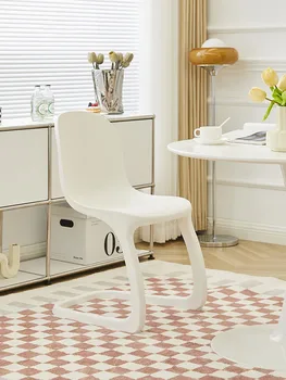 Скандинавские художественные обеденные стулья из полипропиленового пластика, современная гостиная, кухня, офисный стол, мебель для стульев с креативной спинкой, настольные табуреты