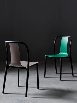 Скандинавский пластиковый стул, простой современный обеденный стул, повседневный креативный стул со спинкой, домашнее кафе, балкон, рабочий стол на открытом воздухе, обеденный стул
