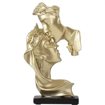 Скульптура поцелуя скандинавской пары, статуя персонажа современного искусства, изделия из смолы, роскошное украшение дома, свадебный подарок на день Святого Валентина