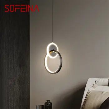 Современная Черная медная люстра SOFEINA, светодиодная, 3 цвета, креативный декоративный подвесной светильник для домашней спальни
