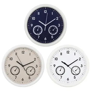 Современные настенные часы с дисплеем температуры и влажности, подвесные часы для