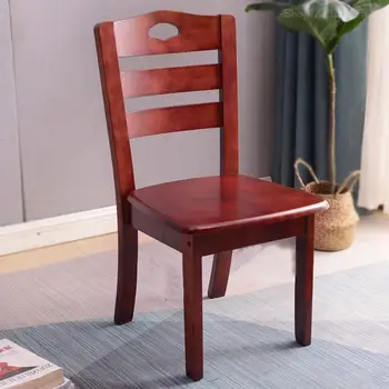 Современный китайский обеденный стул из массива дерева, ресторан, домашний стул со спинкой, Экономичный отель, простой обеденный стол, бревенчатый стул