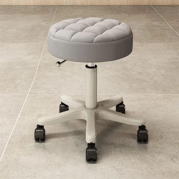 Специальный стул для салона красоты с вращающейся подъемной спинкой, Большой шкив для рабочего кресла, Парикмахерский салон, Маникюрная парикмахерская, бытовой круглый стул