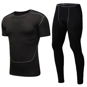 спортивные комплекты из 2 предметов, мужские компрессионные тренировочные комплекты, быстросохнущий спортивный костюм, облегающая одежда для фитнеса