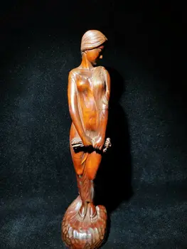 статуэтка из Фарфора под старину 23 см, статуэтка красивой девушки из натурального самшита