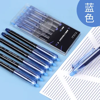 Стираемый наконечник иглы для ручек 0,5 мм, только для студентов, шариковая ручка-роллер Crystal Blue, черный, с острым наконечником, Деловые дела, студент