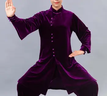 унисекс 7 цветов, комплекты одежды pleuche tai chi, костюмы для выступлений тайцзи, униформа для боевых искусств, костюм ушу, Топы + брюки, фиолетовый /розовый