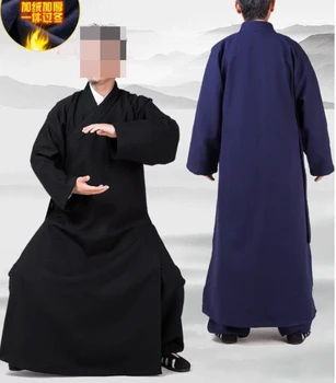 УНИСЕКС зима и осень теплый костюм даосизма ушу удан боевые искусства кунг-фу униформа халат халат даосского священника одежда черный/синий